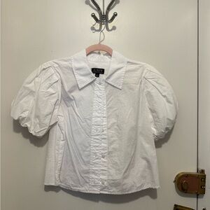 J.Crew White Puff Sleeve Blouse